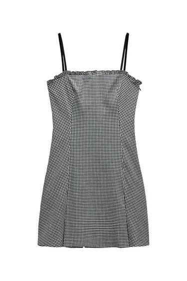 BOX PLEAT GINGHAM DRESS