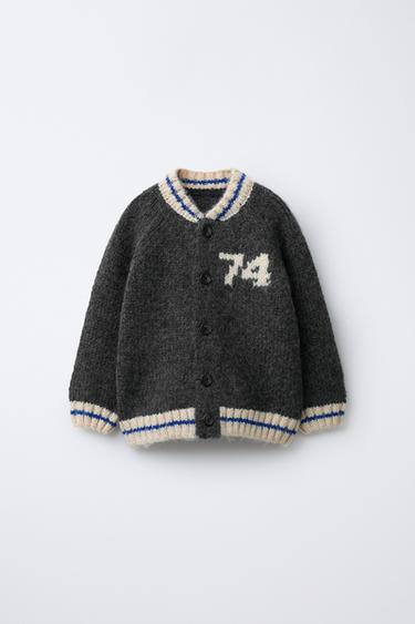 CHAQUETA PUNTO NÚMERO CON LANA - Marengo vigoré de Zara