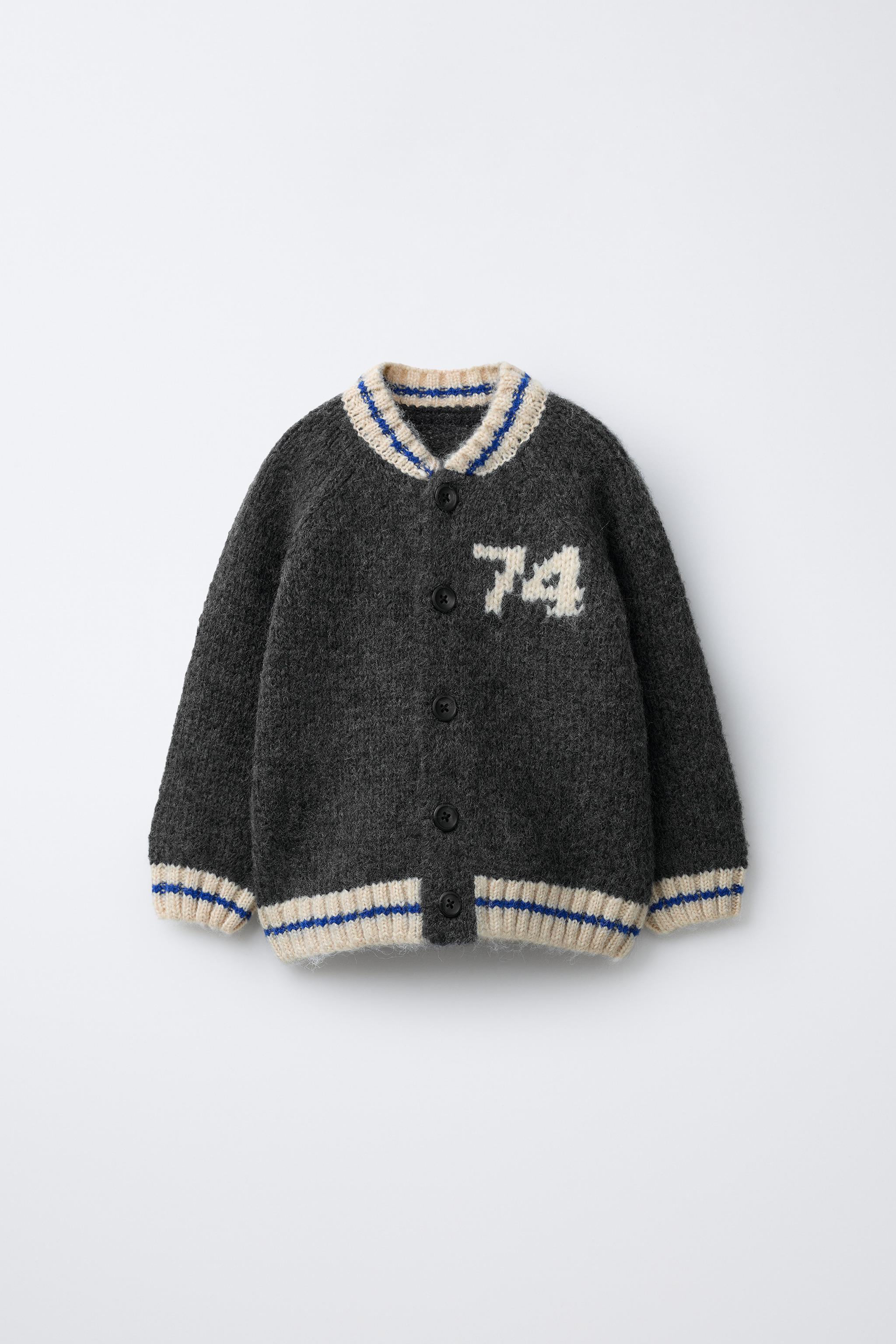 NUMBERED WOOL BLEND CARDIGAN