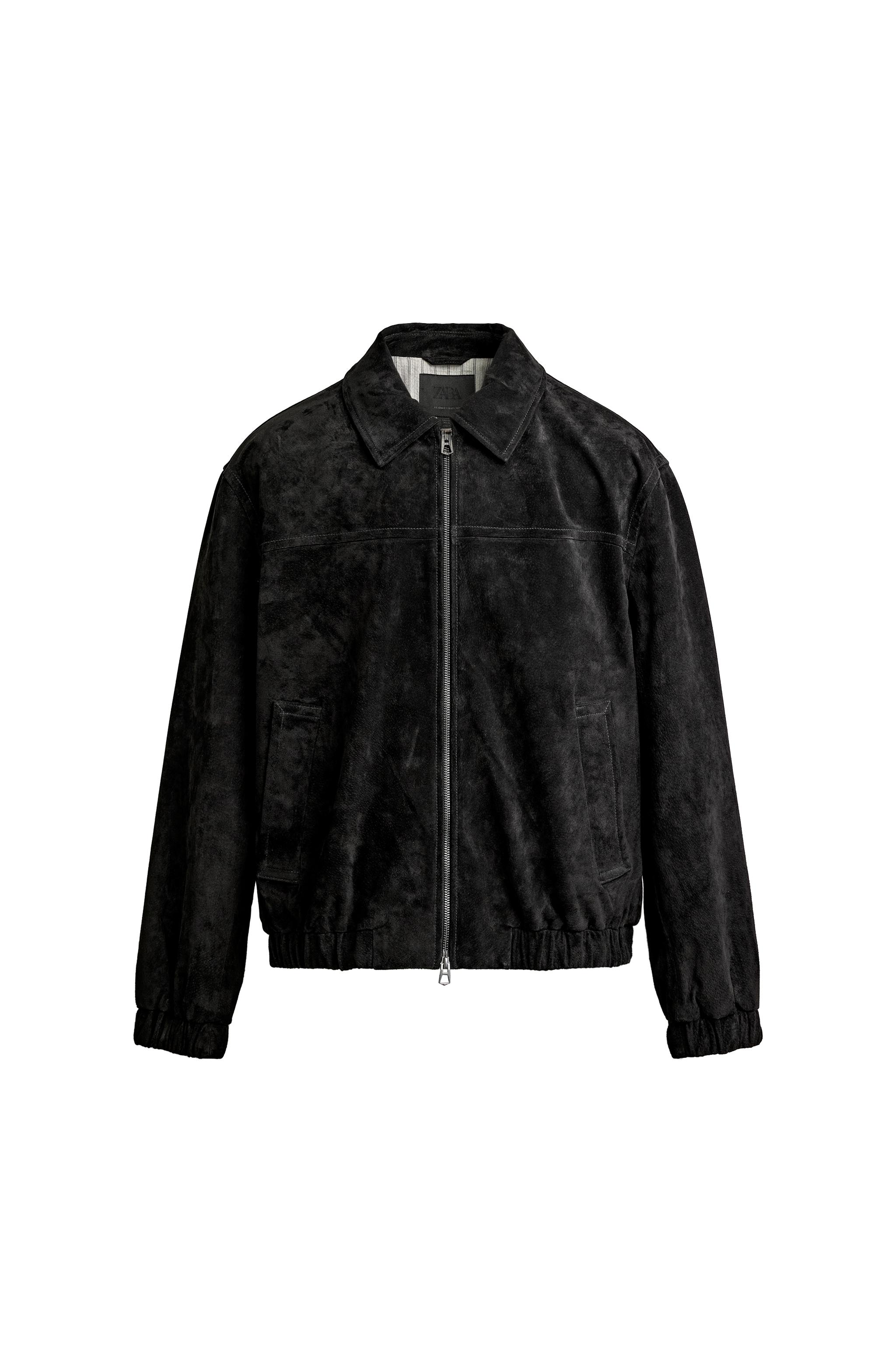 スエードレザー ジャケット - ブラック | ZARA Japan / 日本