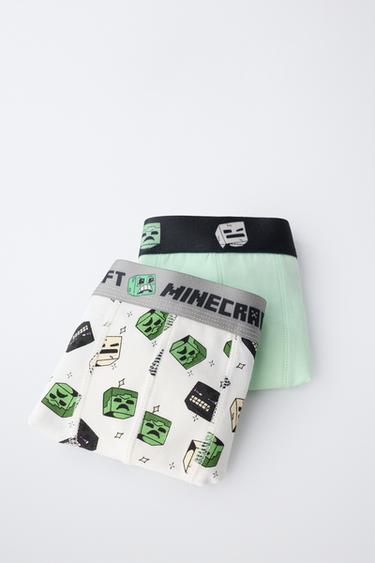 6-14 ANS/ LOT DE DEUX BOXERS MINECRAFT © MOJANG AB. ™ - Vert / Écru de Zara - Image 5