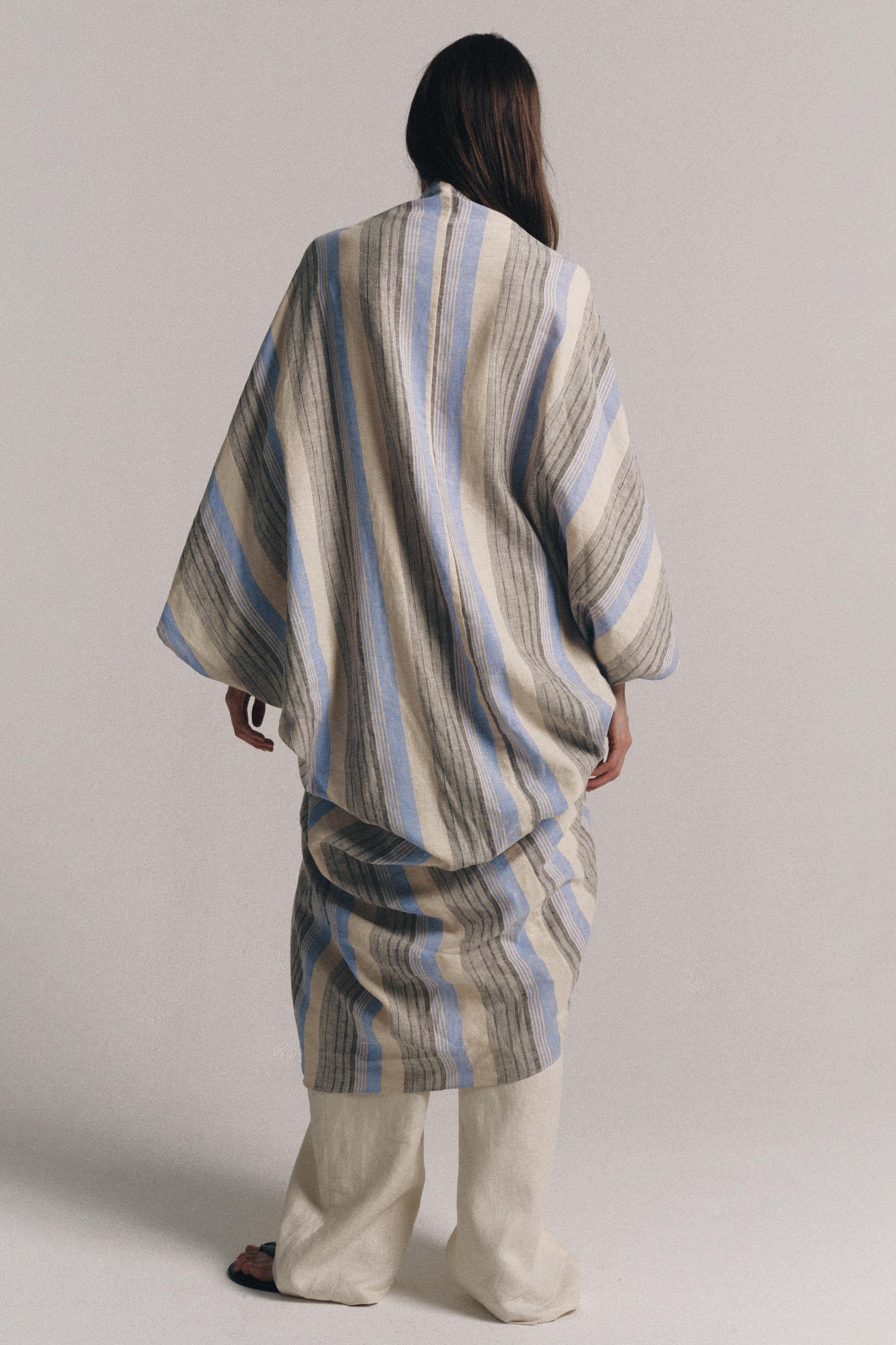 Женские платья Zara ZW COLLECTION STRIPED LINEN TUNIC — фото 3
