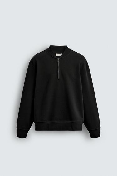 SUDADERA CUELLO CREMALLERA - Negro de Zara