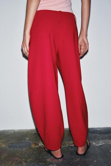 PANTALON BALLOON ZW COLLECTION - Rouge de Zara - Image 2