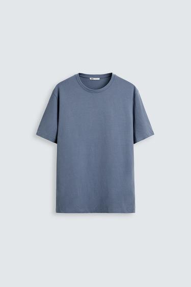 BASIC MEDIUM WEIGHT T-SHIRT - Blue by Zara