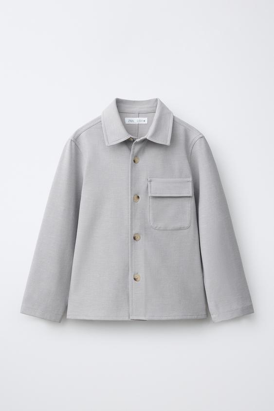 OVERSHIRT WITH POCKET - Pearl grey de Zara - Imagen 0
