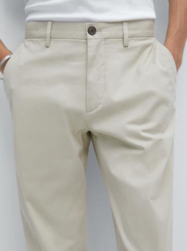 Zara Slim fit cotton trousers - Beige