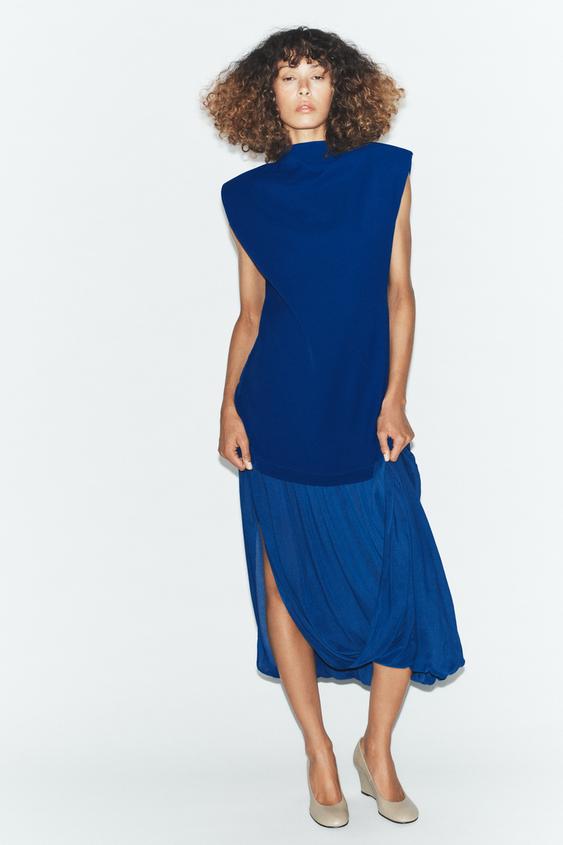 COMBINATION MIDI DRESS