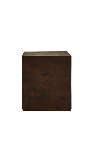 ROOT WOOD CUBE TABLE - Brown by Zara