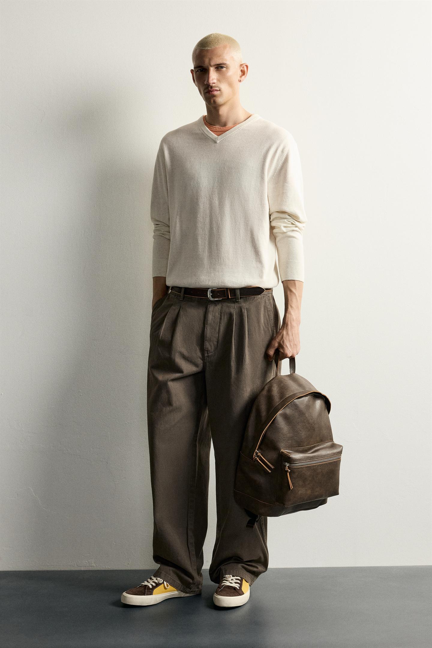 Рюкзак Zara Distressed Effect, цвет: Коричневый