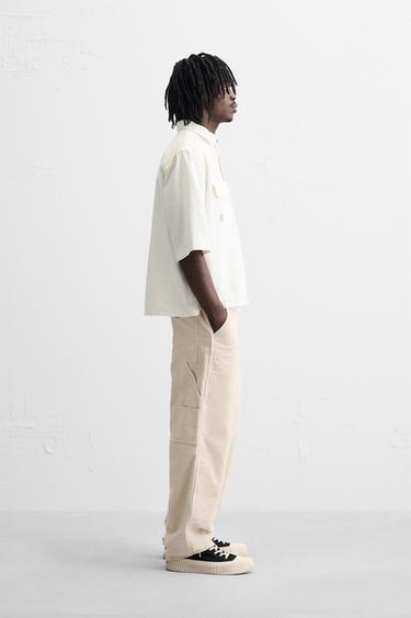 EMBROIDERED TEXT SHIRT - Ecru by Zara - Image 3