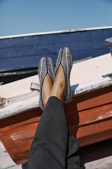 Zara FABRIC BALLET FLATS - Multi-color