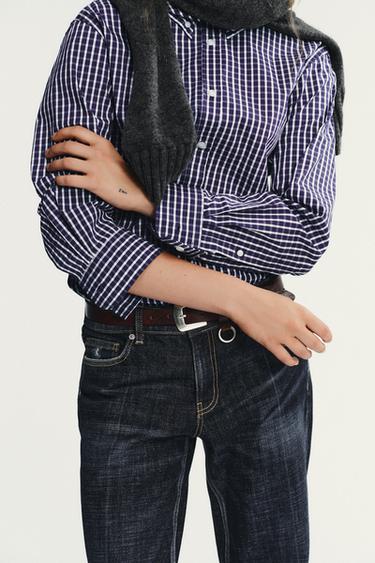 CHECK POPLIN SHIRT - Blue/White by Zara - Image 1