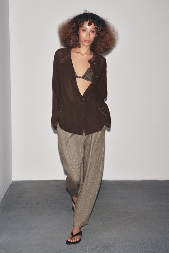 TEXTURED SHIRT WITH VISCOSE