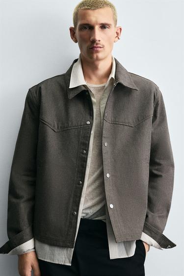 SOBRECAMISA ESTRUTURA TWILL - Marrón de Zara