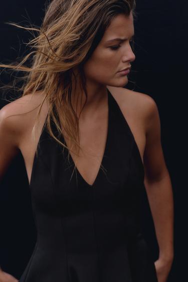 HALTER GORED SHORT DRESS - Black by Zara