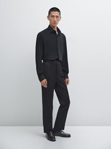 Zara Wool blend smart trousers - Navy blue - Image 0