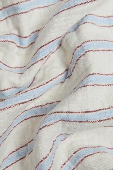 COUVERTURE BÉBÉ GAZE RAYURES - Bleu de Zara - Image 2