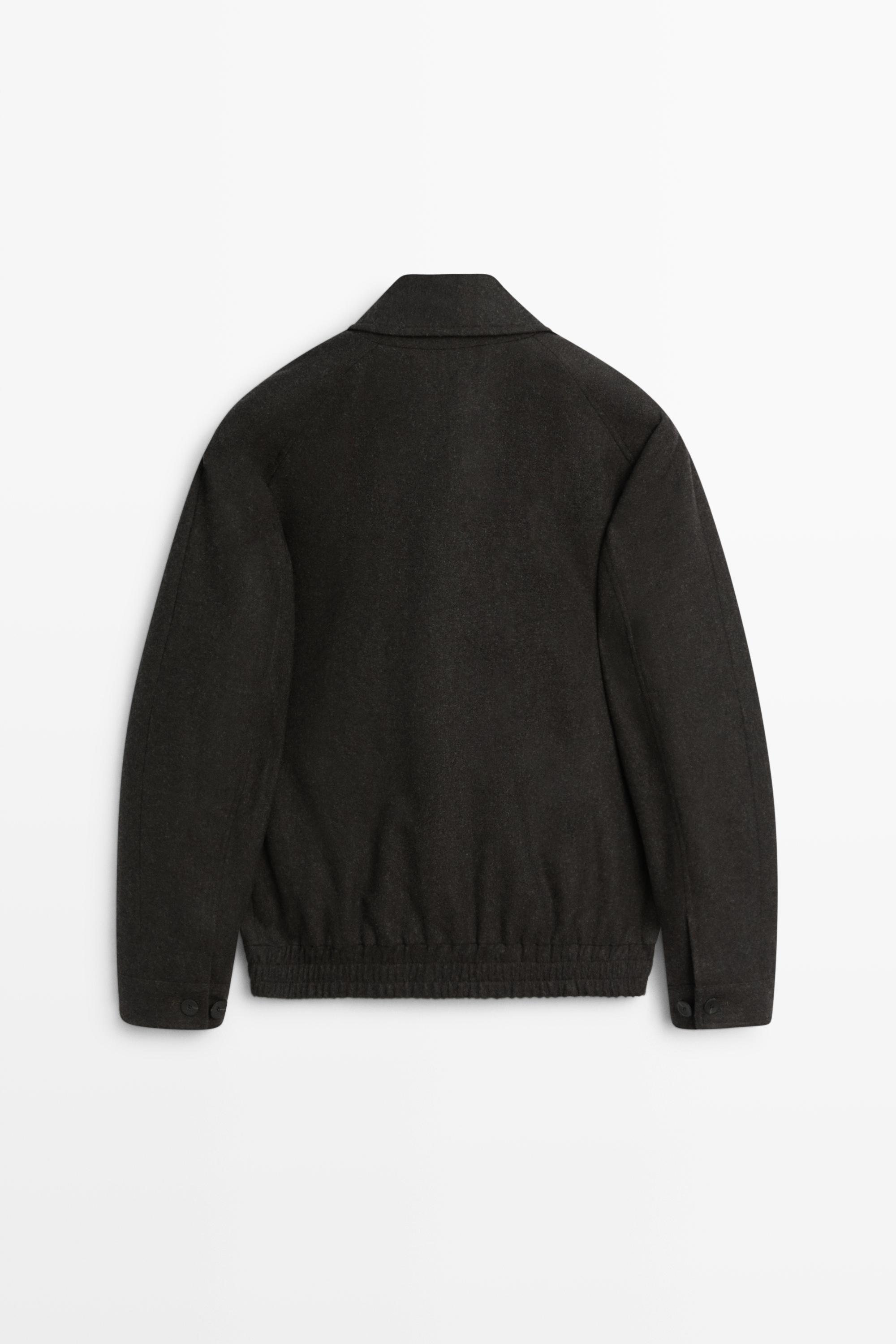Wool-blend flannel bomber, total look