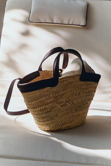 MINI TOTE BAG WITH LEATHER DETAIL - Black by Zara