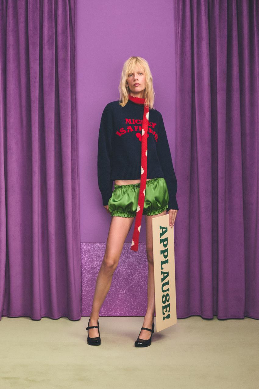 MICKEY SILHOUETTE TEXT SWEATER HARRY LAMBERT FOR ZARA X DISNEY