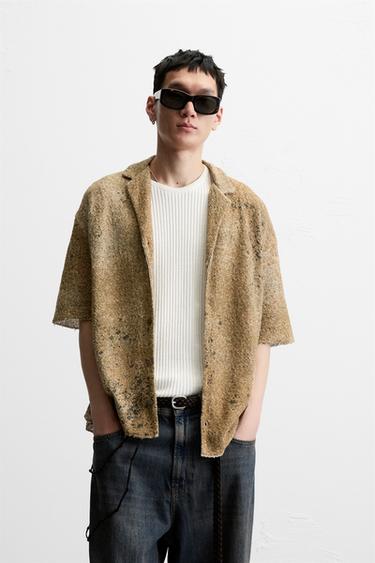 ABSTRACT PRINT KNIT SHIRT - Beige by Zara