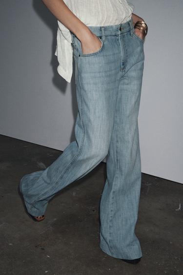 JEANS ZW COLLECTION FLARE TIRO BAJO - Azul claro de Zara
