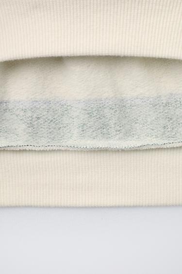 STRIPED PATCH SWEATSHIRT - Green / Ecru by Zara - Image 3