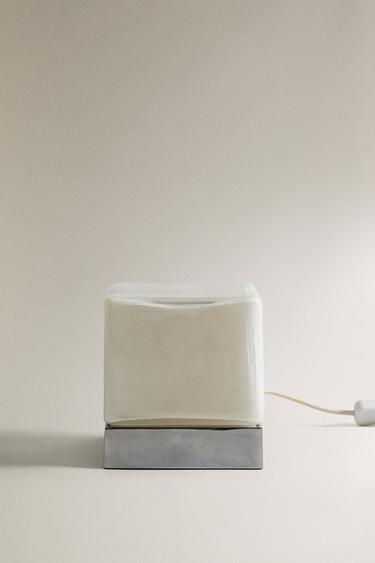 GLASS CUBE TABLE LAMP - Silver by Zara - Image 4