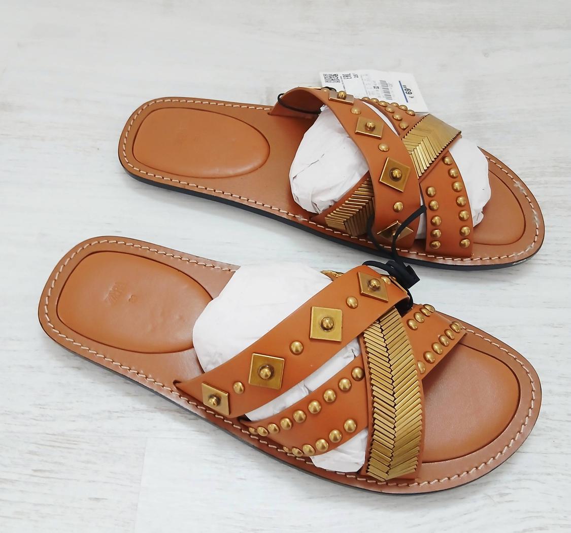 LEATHER STRAPPY SANDALS - Image 4
