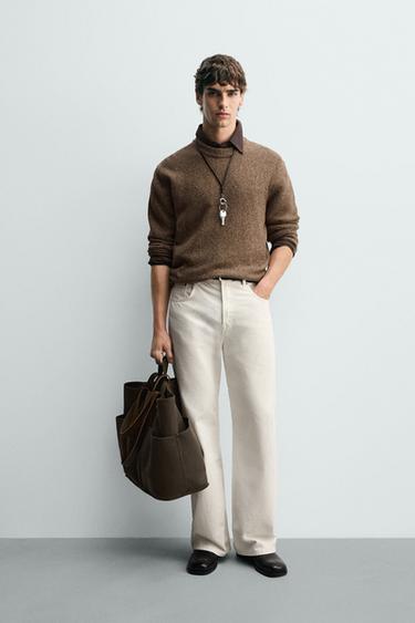 WOOL BLEND BUTTON-UP JUMPER - Brown by Zara - Image 0