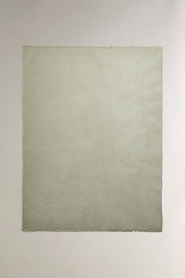 FRINGED BLANKET - Green by Zara - Image 0