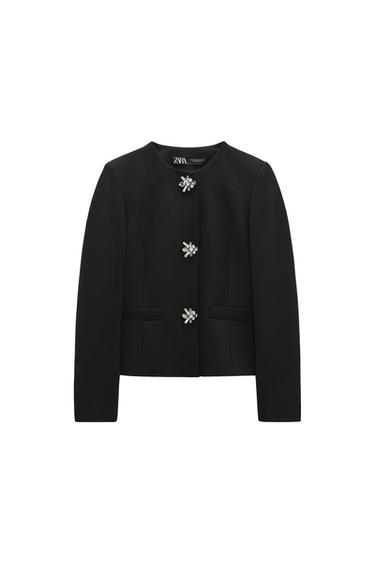 RHINESTONE BUTTON BLAZER