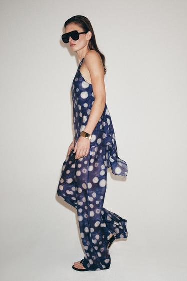 ZW COLLECTION POLKA DOT TROUSERS - Blue by Zara - Image 3