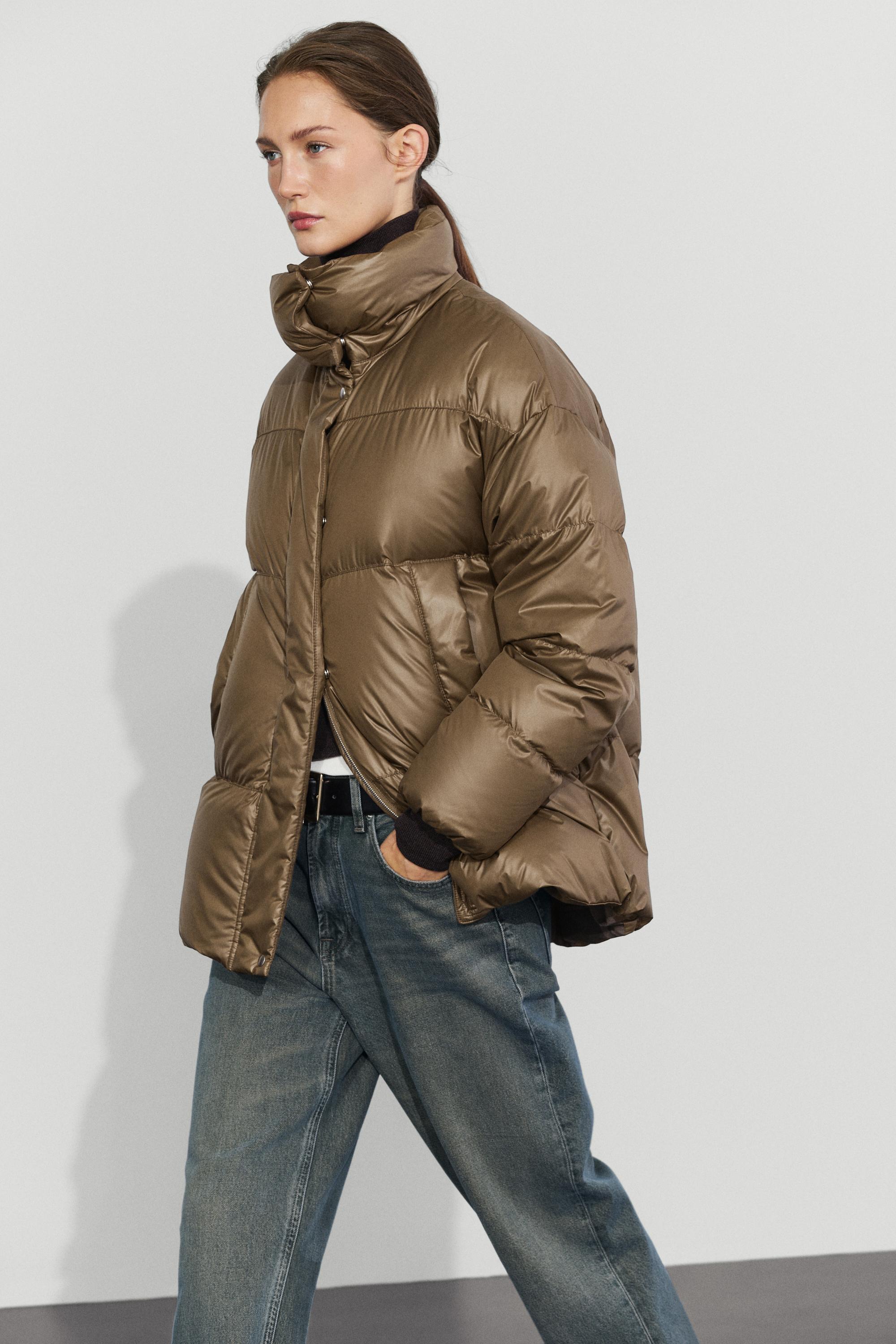 Down jacket with pocket detail
