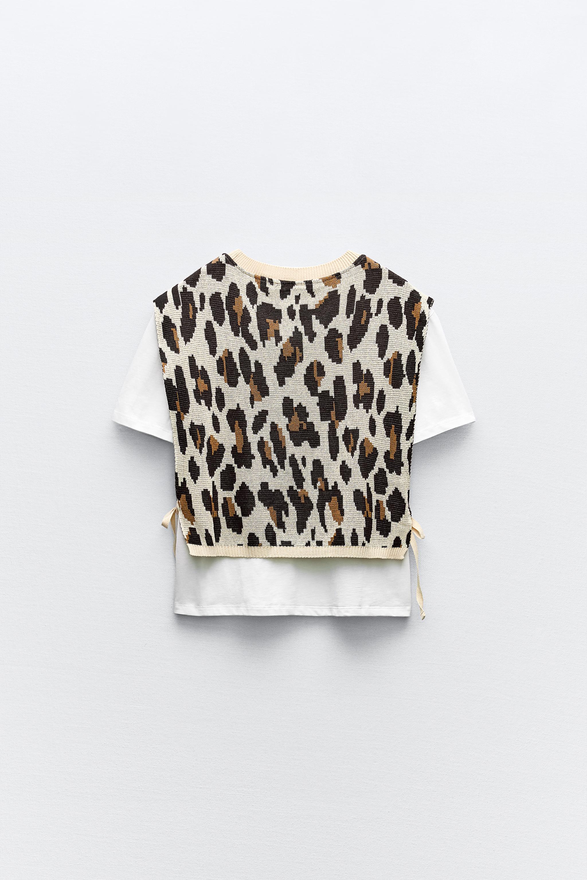 SHIRT AND ANIMAL PRINT VEST WITH TIES - Leopard | ZARA United States