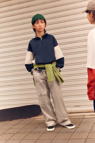 Zara 氣球版型工裝褲 - 米色