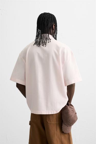 CONTRAST EMBROIDERY SHIRT - Pink by Zara - Image 2