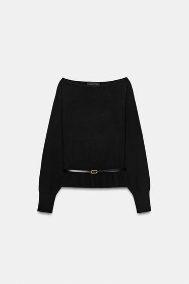 JERSEY PUNTO CINTURÓN - Negro de Zara - Imagen 0