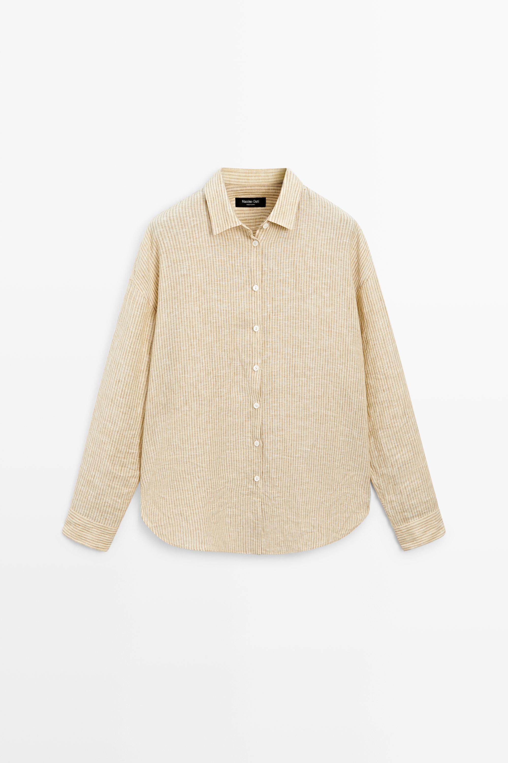 100% linen striped shirt