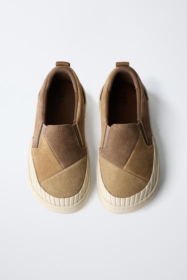 LEATHER PLIMSOLLS - Brown by Zara - Image 3