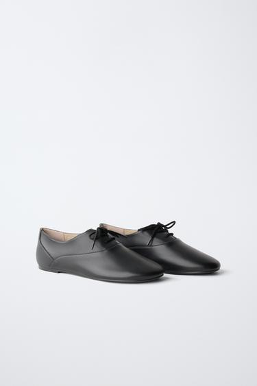 SLIM SOLE LEATHER BLUCHERS — Black 2