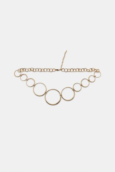 МЕТАЛЛИЧЕСКИЙ РЕМЕНЬ С ЛЮВЕРСАМИ — ЗОЛОТИСТЫЙ от Zara