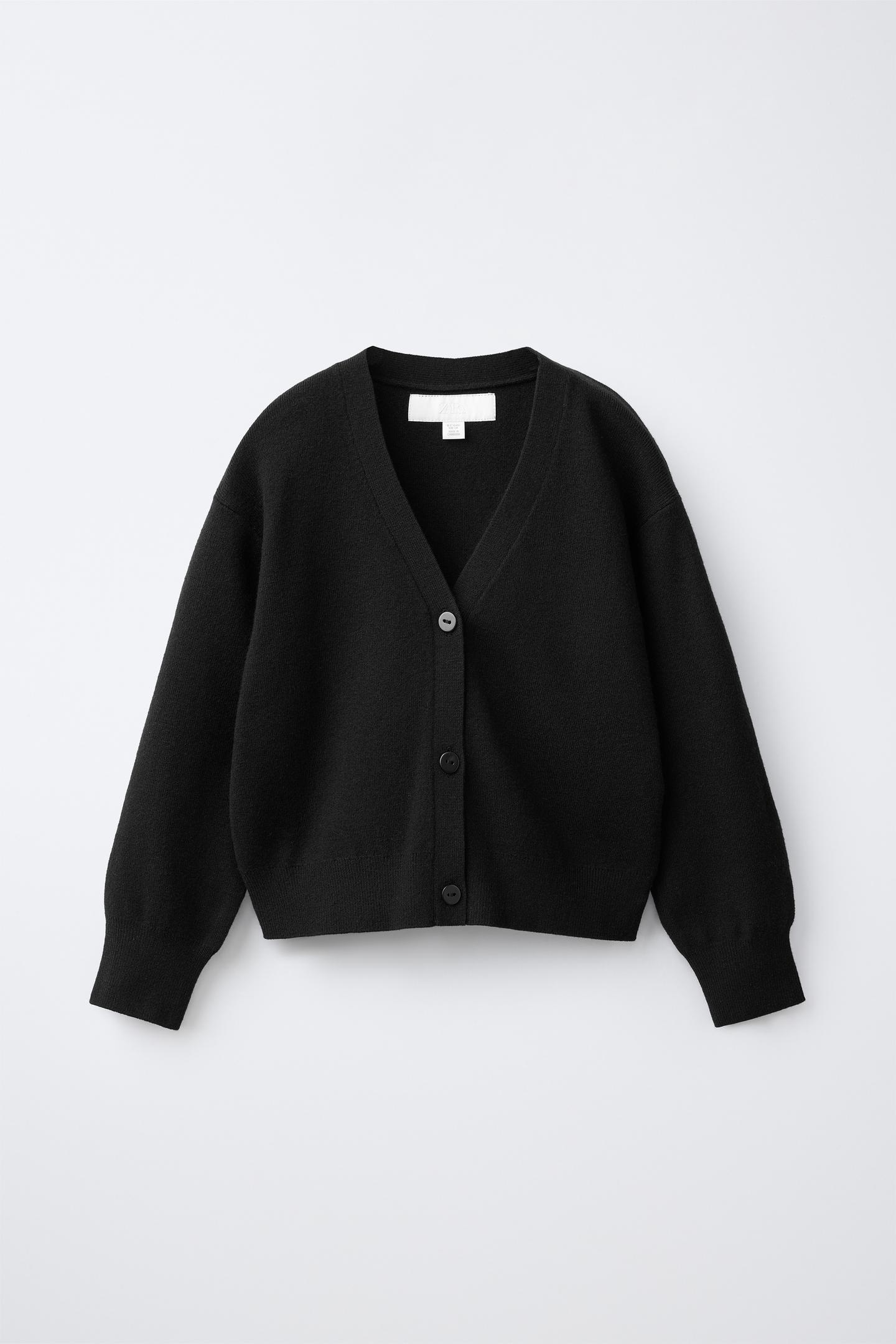 Детский кардиган Zara V-NECK, цвет: Чёрный