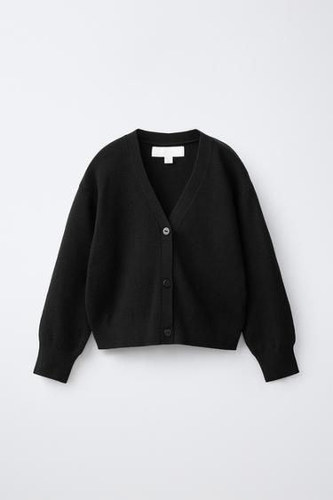 Zara V-NECK CARDIGAN - Black