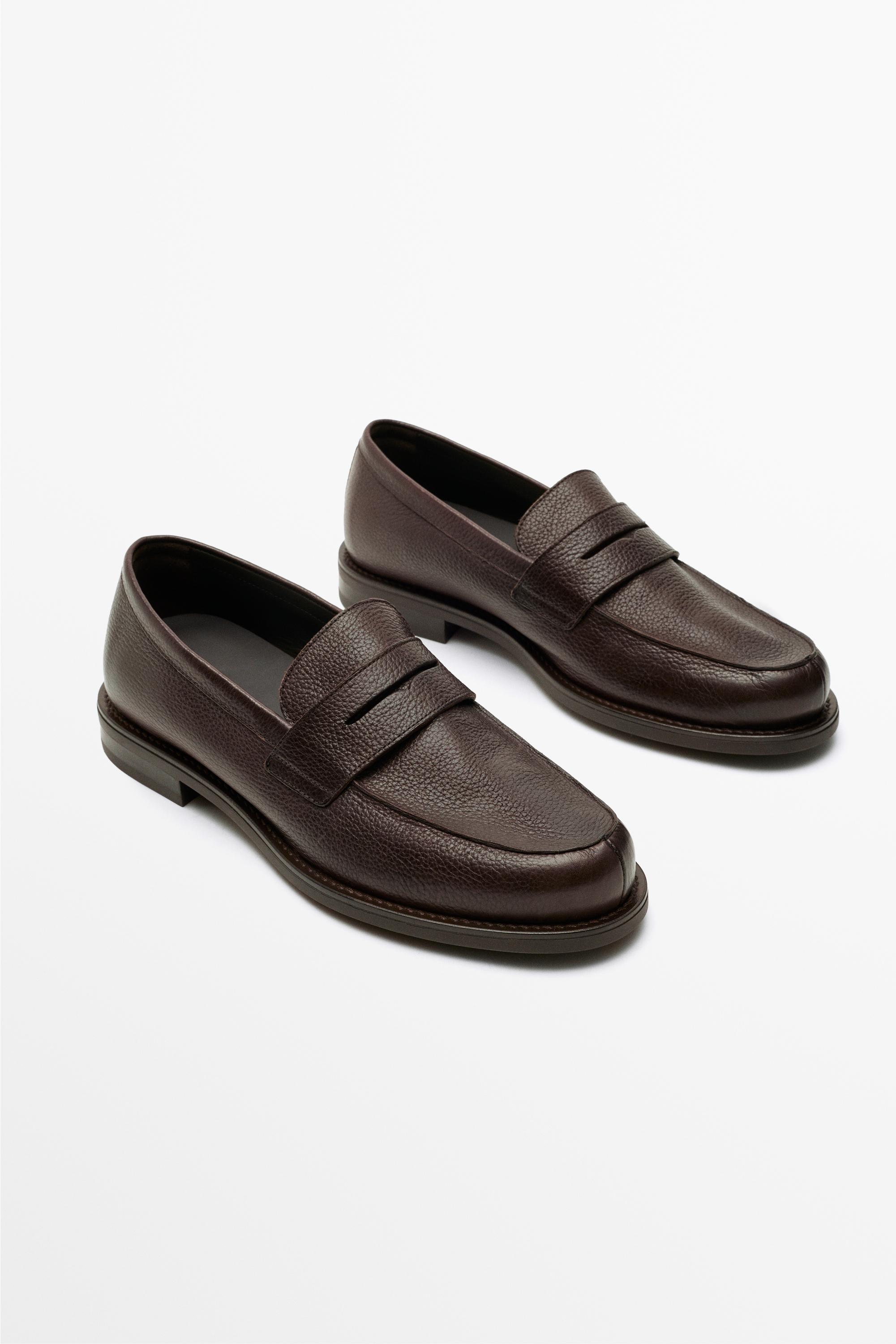 Split suede leather loafer — Brown