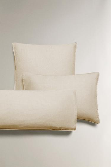 (140 GXM²) WASHED LINEN PILLOWCASE - Biscuit by Zara