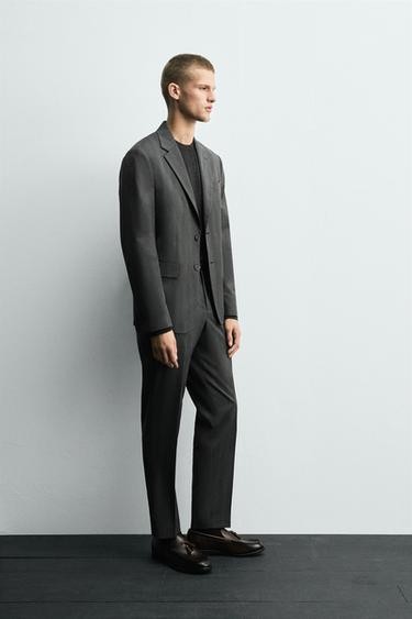BLAZER COSTUME À CHEVRONS - Gris anthracite de Zara - Image 3