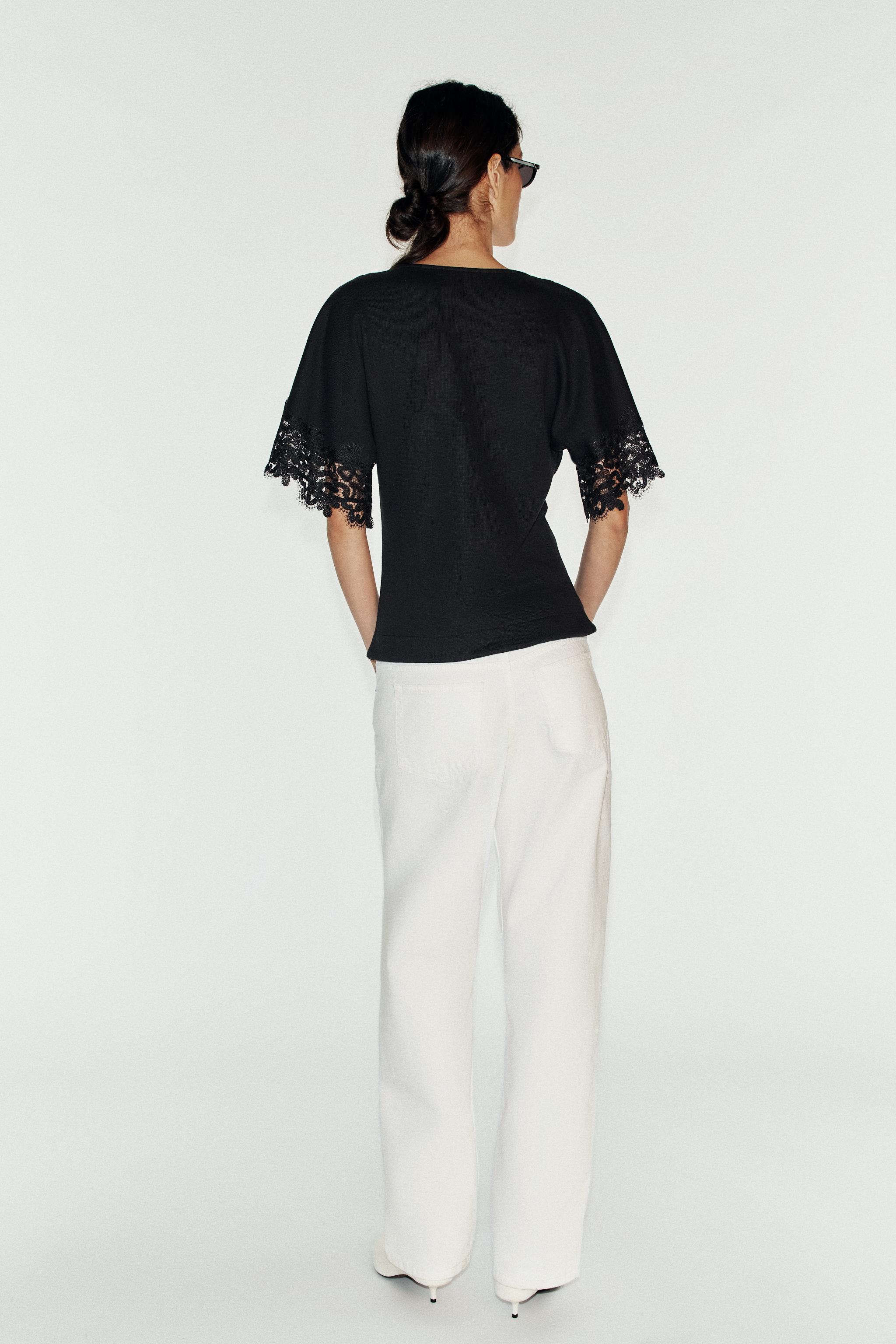 Женские топы Zara SOFT LACE TOP — фото 3