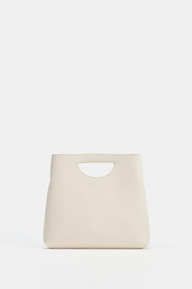 BOLSO DE MANO PIEL - blanco de Zara